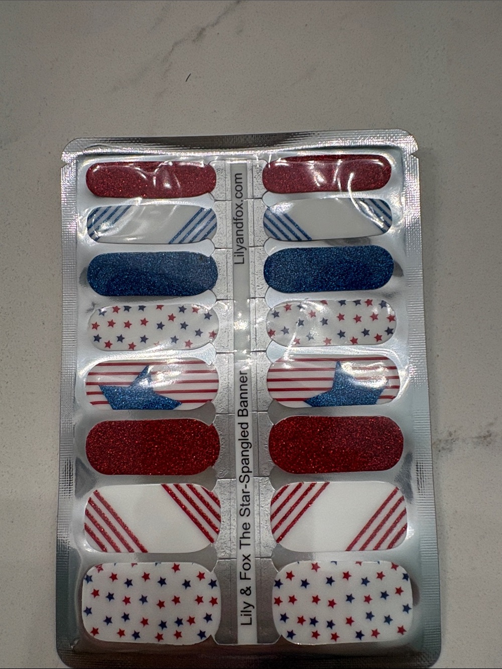 Decorative Nail Wraps - Pink, Red, White, Blue Designs- Lily& Fox - Picture 3 of 4